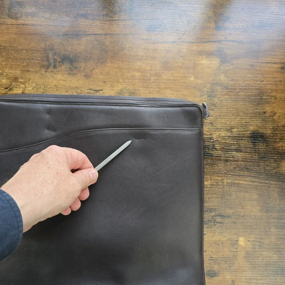 Connolly Dark Brown Soft-Grained Leather Document Pouch 15″x11″ – Compact & Luxe